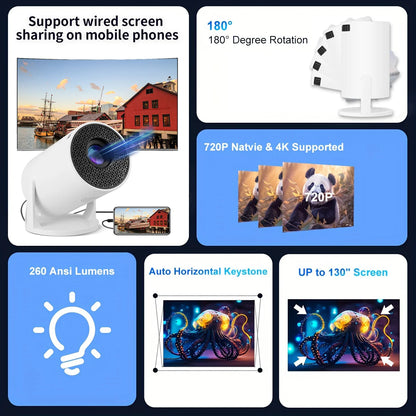 Mag Projector HY300 Cube Pro M5 – 4K & 1080P Portable Cinema | Bluetooth | For iPhone & Android