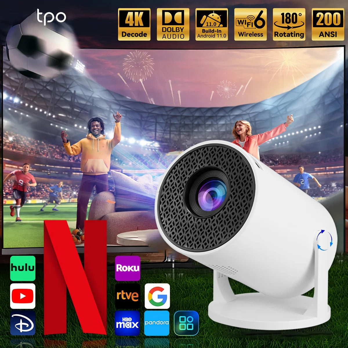 Mag Projector HY300 Cube Pro M5 – 4K & 1080P Portable Cinema | Bluetooth | For iPhone & Android